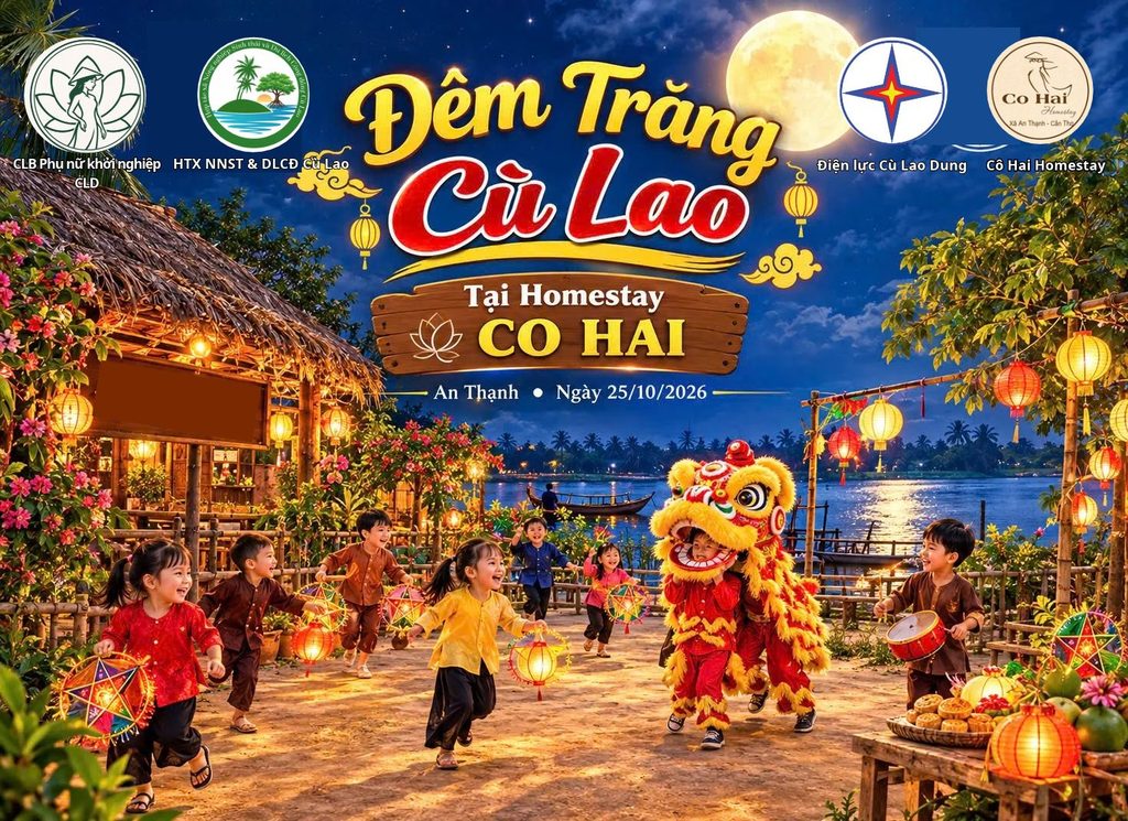 Cô Hai homestay cù lao tổ chức trung thu